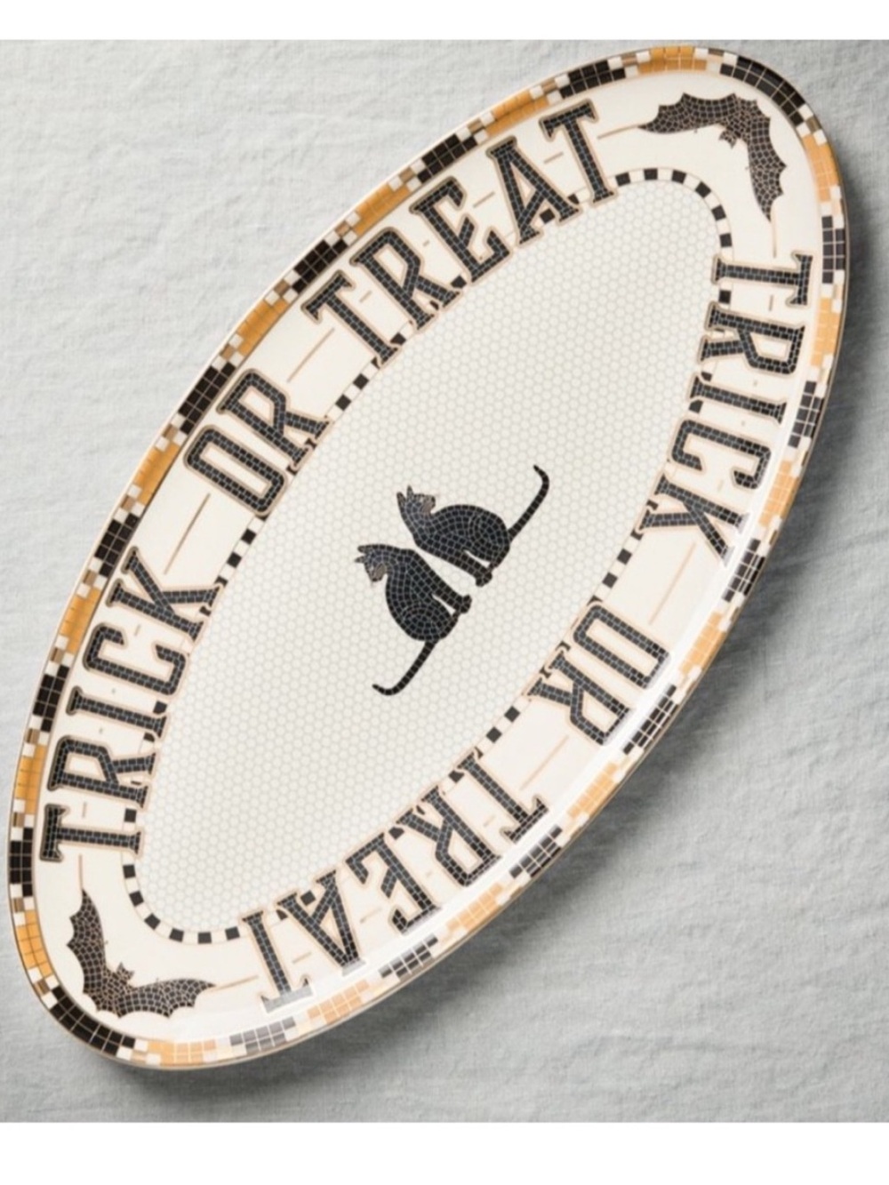 Anthropologie The Bistro Tile Stoneware Serving Platter:
Halloween Edition CAT - Picture 6 of 6